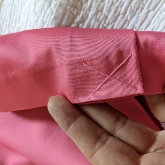 NEW York and Company Hot Pink Belted Midi Strapless Dress 8 Mod Retro Wiggle - Picture 7 of 12